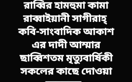 গত কাল কবি-কলামিস্ট সাংবাদিক এস এম আকাশ এর দাদী আম্মার ২৬ তম মৃত্যুবার্ষিকী ছিল