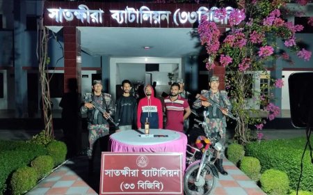 সাতক্ষীরায় ভারতীয় মদসহ বিজিবির হাতে আটক ৩