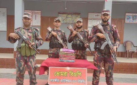 সাতক্ষীরায় বিজিবির অভিযানে ভারতীয় মদ ও ফেনসিডিলসহ প্রায় ১৭ লাখ টাকার চোরাচালানি পণ্য জব্দ