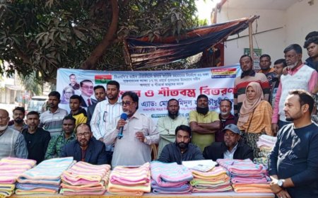 বগুড়ায় ১৭নং ওয়ার্ড যুবদলের উদ্যোগে শীতার্তদের মাঝে শীতবস্ত্র বিতরণ