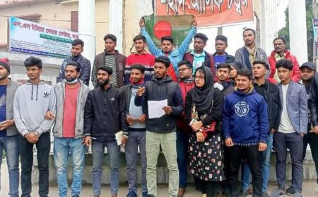 সাতক্ষীরায় বৈষম্য বিরোধী ছাত্র আন্দোলন কমিটি বাতিলের দাবিতে সংবাদ সম্মেলন