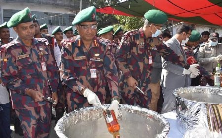 সাতক্ষীরার সীমান্তে জব্দকৃত মাদকদ্রব্য ধ্বংস করেছে বিজিবি