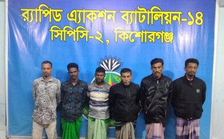 কিশোরগঞ্জে র্যাব-১৪ অভিযানে ৬ জুয়ারি গ্রেফতার