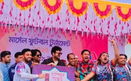 নাসিরনগরে মার্সেল ফুটবল টুর্নামেন্টের ফাইনালে চিত্রনায়ক আমিন খান