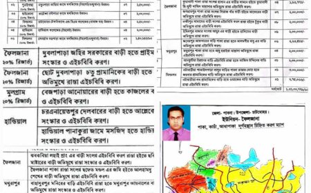 পাবনার চাটমোহরে ফৈলজানা ইউনিয়নের উন্নয়নে TR  প্রকল্পে ৮টি, কাবিটায় ৪ টি প্রকল্প অনুমোদন